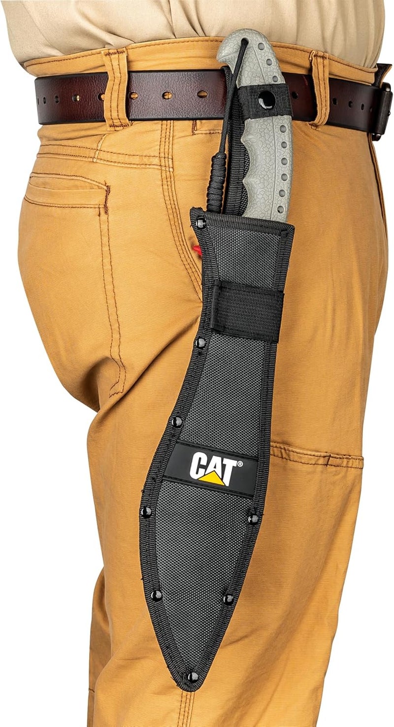 CAT Machete with Shoulder Strap Sheath,19 Inch, Stainless Steel Blade Knife with Ergonomic Comfort Tool Handle, Cut, Chop, Clear Brush, Garden, Outdoors, Camping Black Silver - 240395 - Image 3